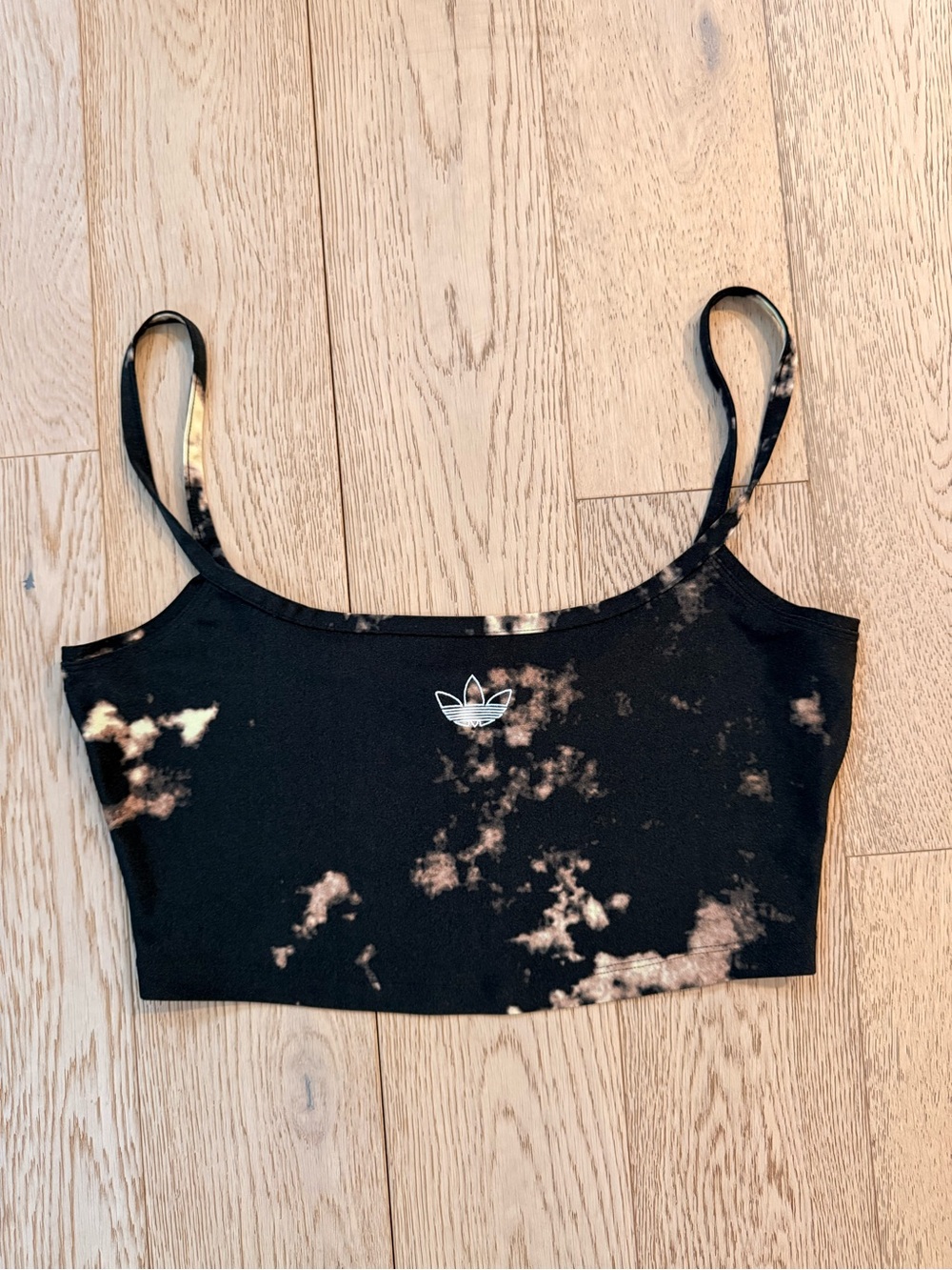 adidas Black and Bleach Tie-Dye Cropped Camisole